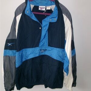 Reebok Vibrant Vintage Blue Nylon Windbreaker